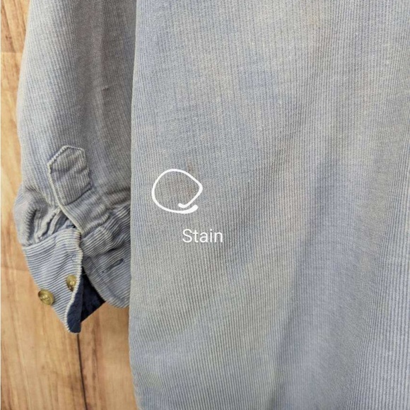Vintage Outdoor Exchange blue corduroy button down longsleeve size M - Picture 7 of 9